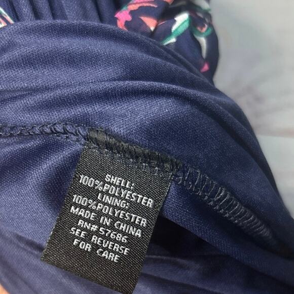 NWT New Look Navy Floral Faux Wrap Dress | Women's 2x - Picture 7 of 8